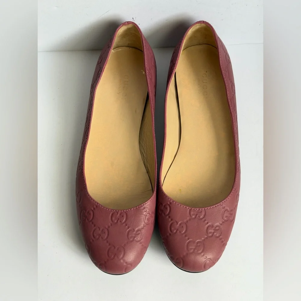 Gucci Micro Guccissima Ballet Flats in Pink Leather Size 36.5 - Picture 5 of 8